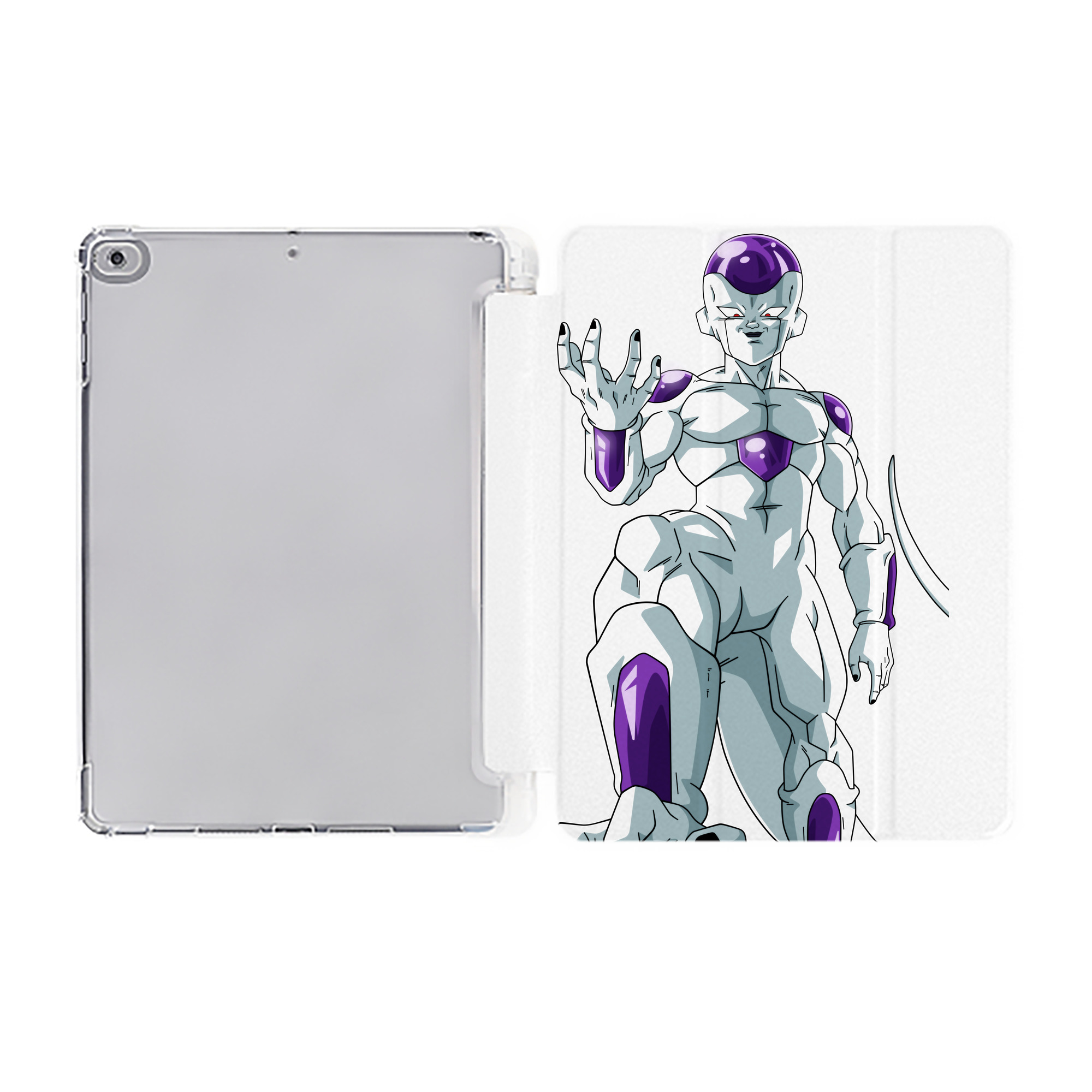 （画像用） ドラゴンボール フリーザ DRAGON BALL Frieza IPad ケース ペン収納付き 三つ折りスタンド PUレザー×シリコン 対応機種9.5/10.5/10.9インチ